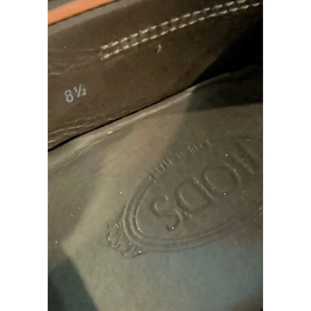 Men's Tod's Brown Leather Moccasin Loafers Driving Shoes Size 8.5